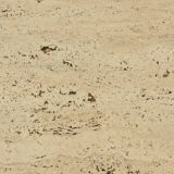 2 tables d'appoint en travertin avec structure en teck, années 1960