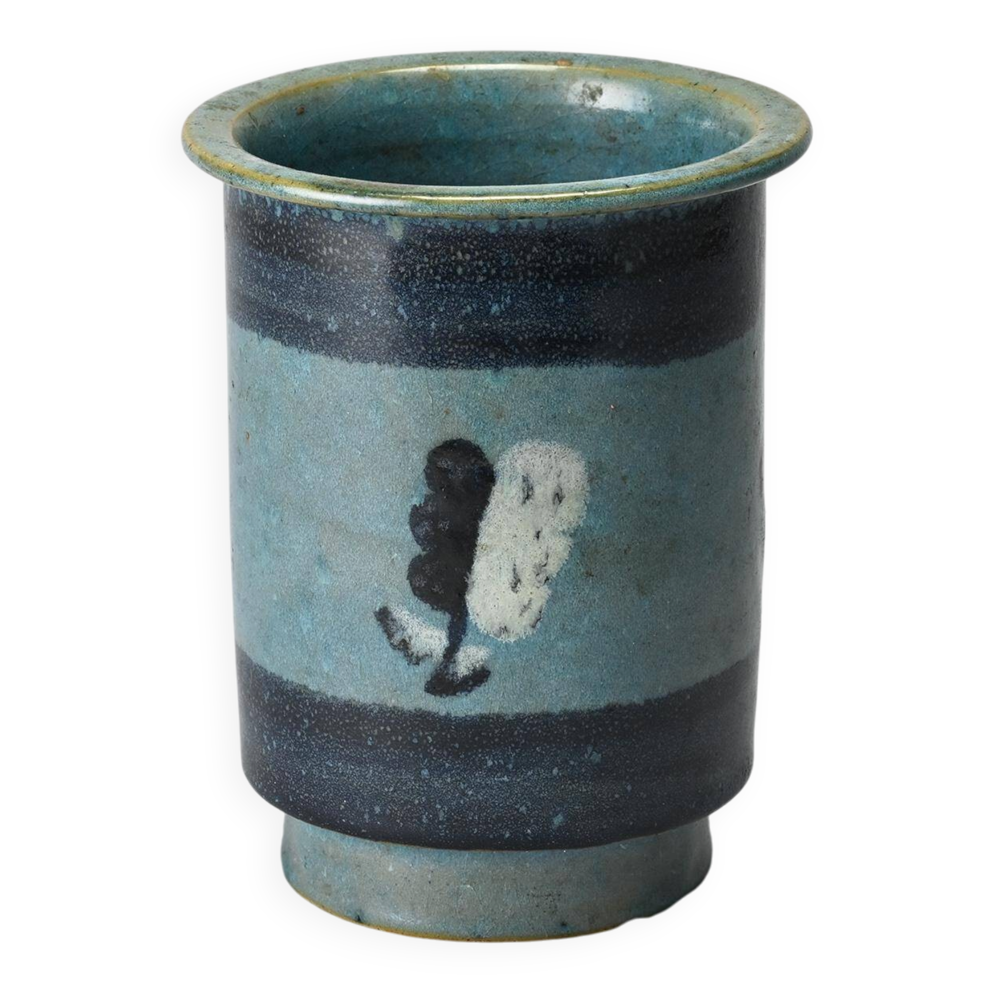 Small glazed ceramic pot by Menelika pottery, circa 1950.
