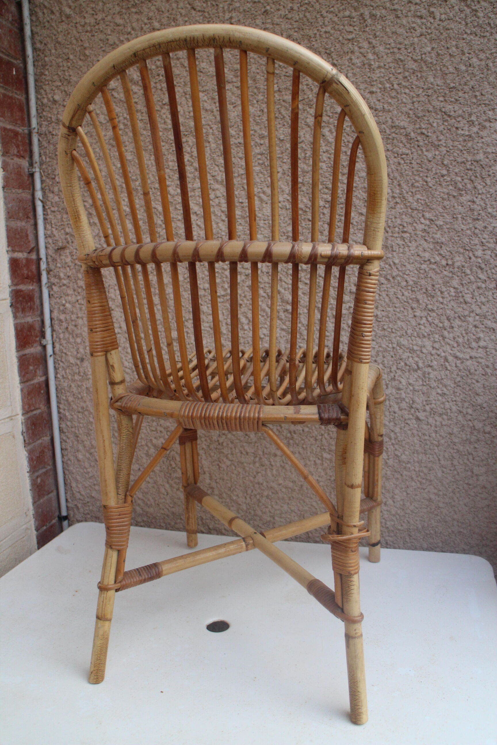 Chaise en rotin 1960
