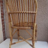 Chaise en rotin 1960