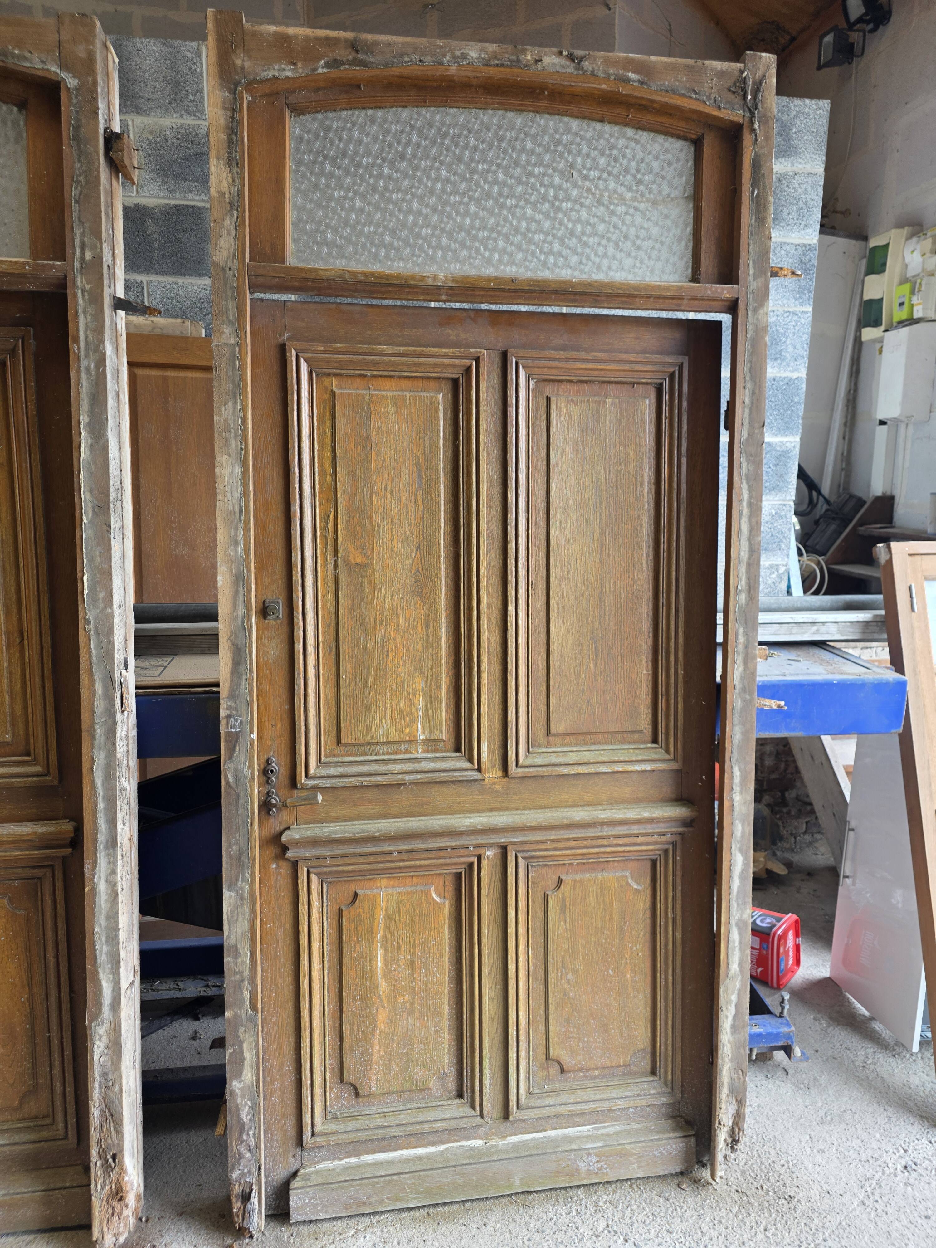 Solid oak entrance door 19th century