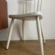 Vintage scandinavian style white chair in solid wood