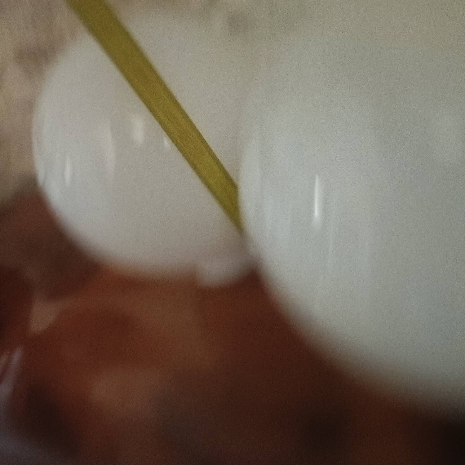 Pair of spherical lampshades in opaline.