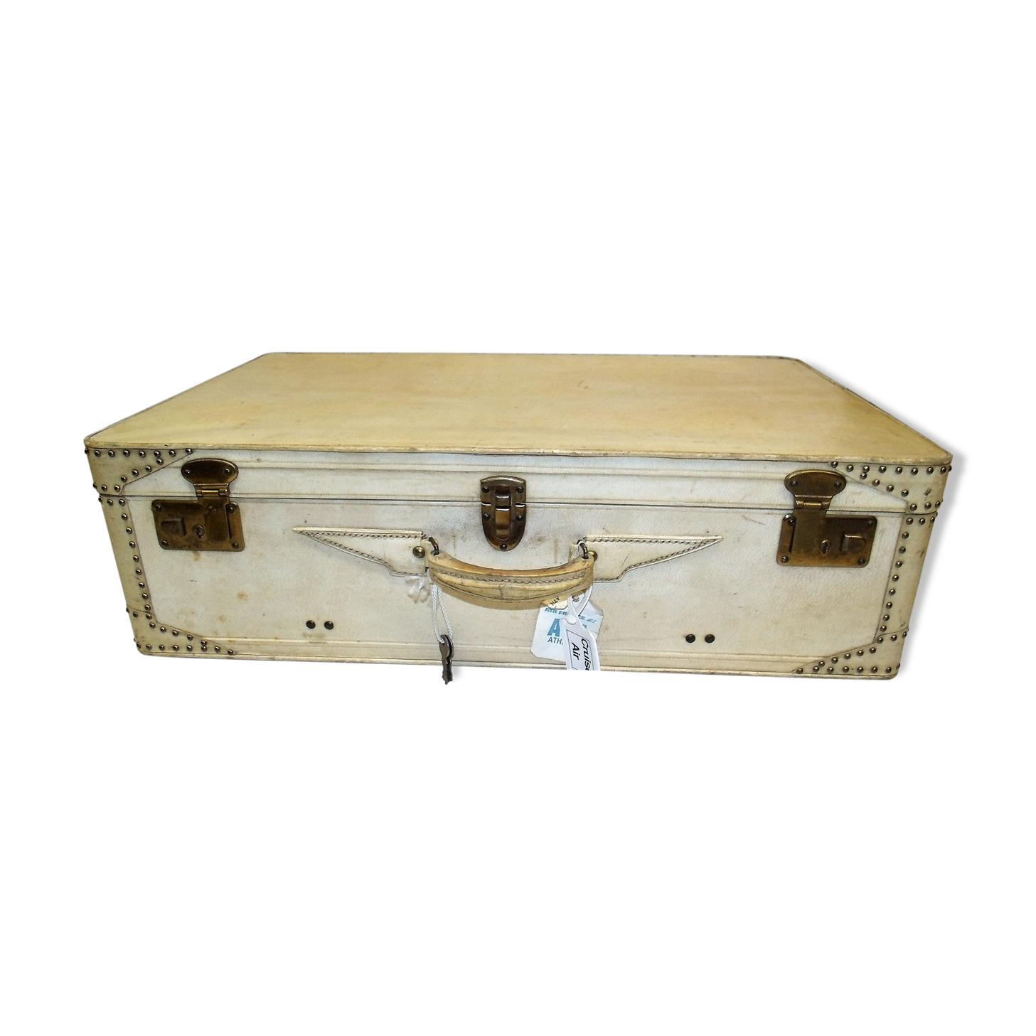 Suitcase parchment and leather 1940/50