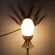 Gold leaf gilded metal wheat sheaf wall light 1950