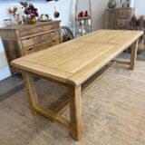 Solid oak table with birch extensions