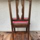 Pair of old chairs art deco in sculpted wood & vintage red leather seat