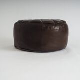 Vintage leather pouf
