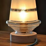 Table lamp glass globe and gilded edging