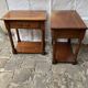 Pair of cherry wood side tables