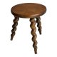 Tabouret tripode ancien en bois foncé