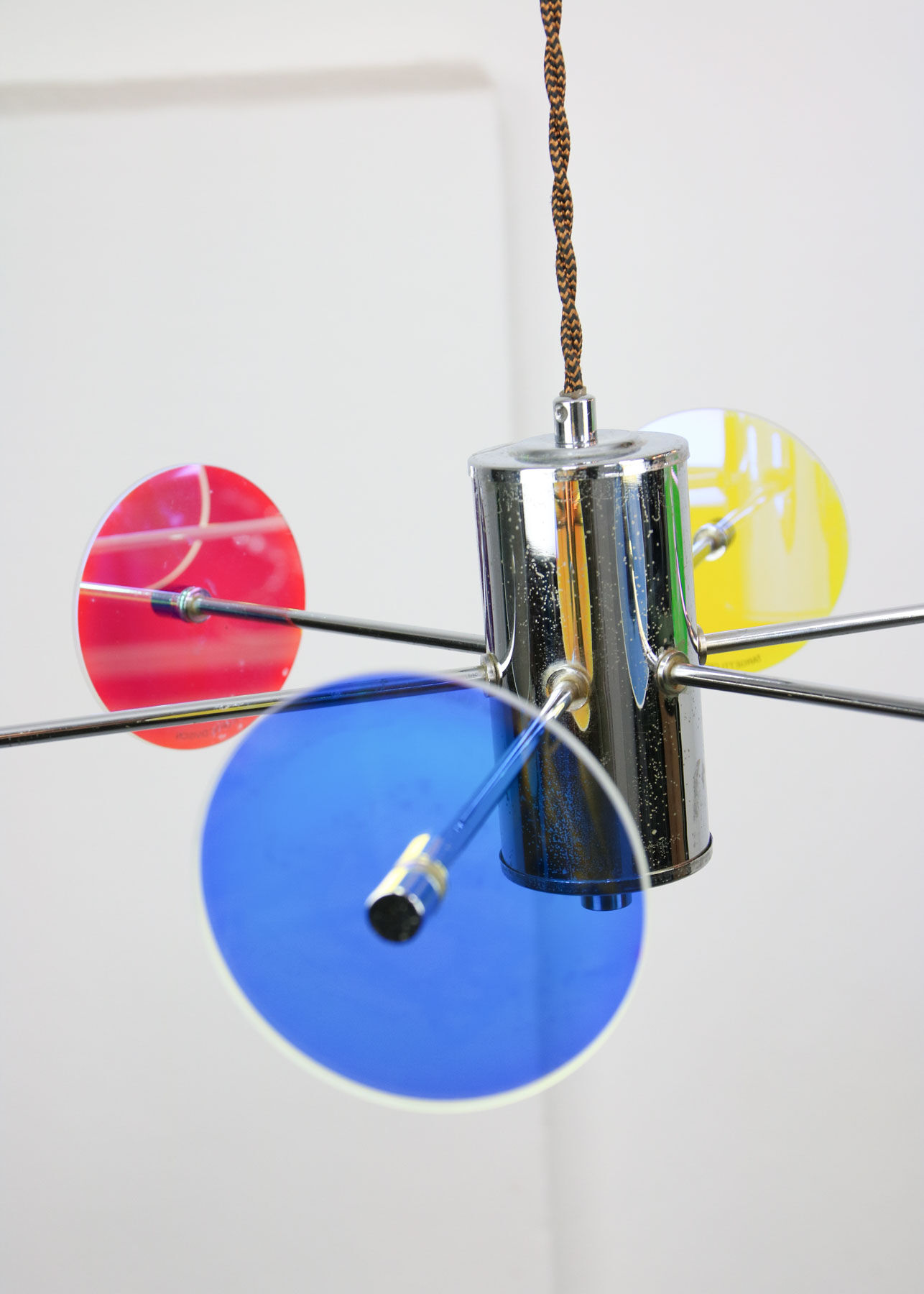 Vintage Italian Chrome Lamp Duo, 70s