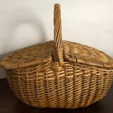 Braided wicker basket
