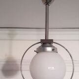 Art Deco aluminium and globe ceiling light