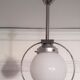 Plafonnier Art Déco aluminium et globe