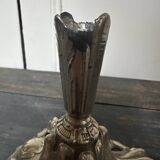 Silver metal candle holder