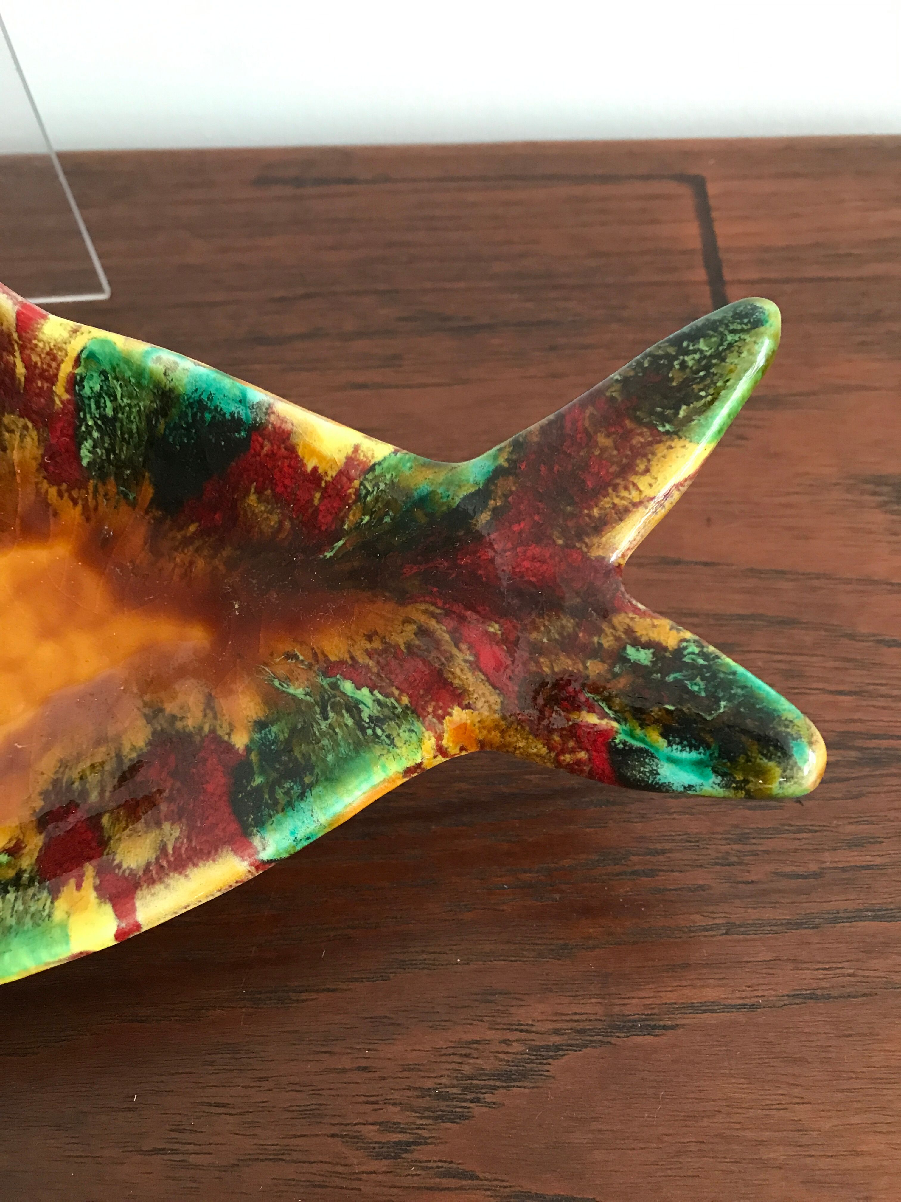 Zoomorphic fish pocket tray, Vallauris, ceramics