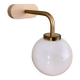 Vintage globe wall lamp in white opaline