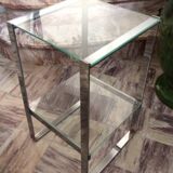 Sellette chrome metal sofa tip