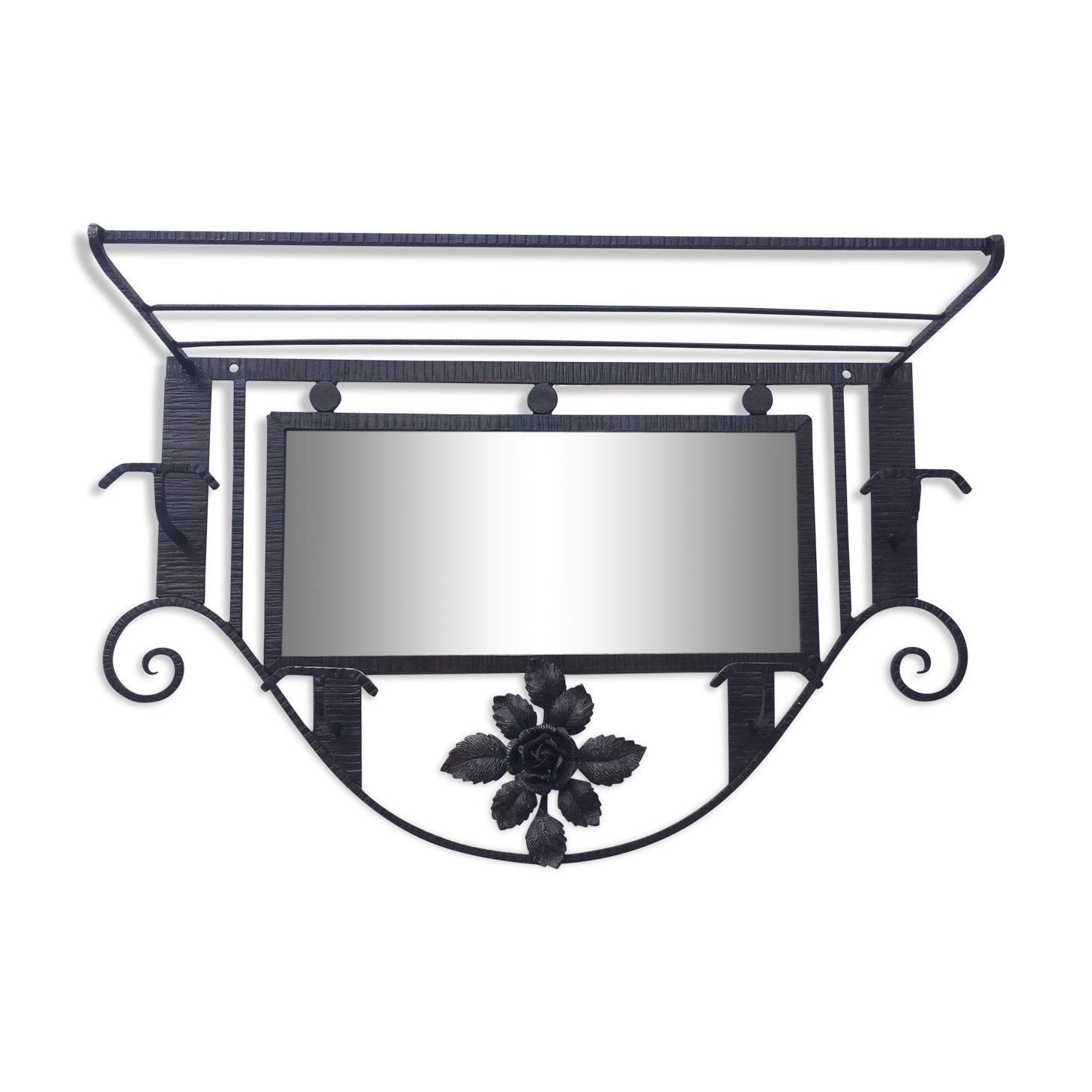 Art Deco mirror coat rack