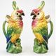 Pair of vintage ceramic cockatoo parrots – 40 cm