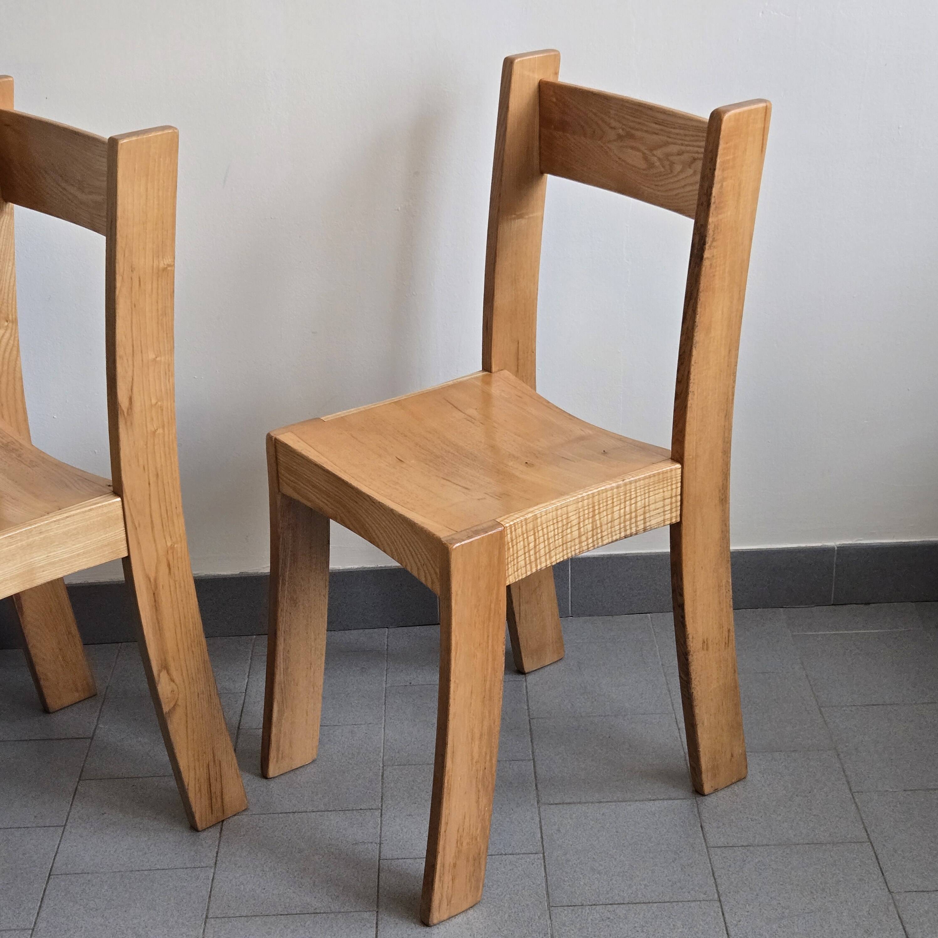 Pair of vintage 1970s elm chairs