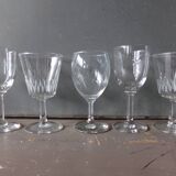 Set of 5 antique mismatched glasses