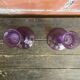 Pair of Antique CRISTAL D’ARQUES Candle Holders Moulded Purple Glass Vintage