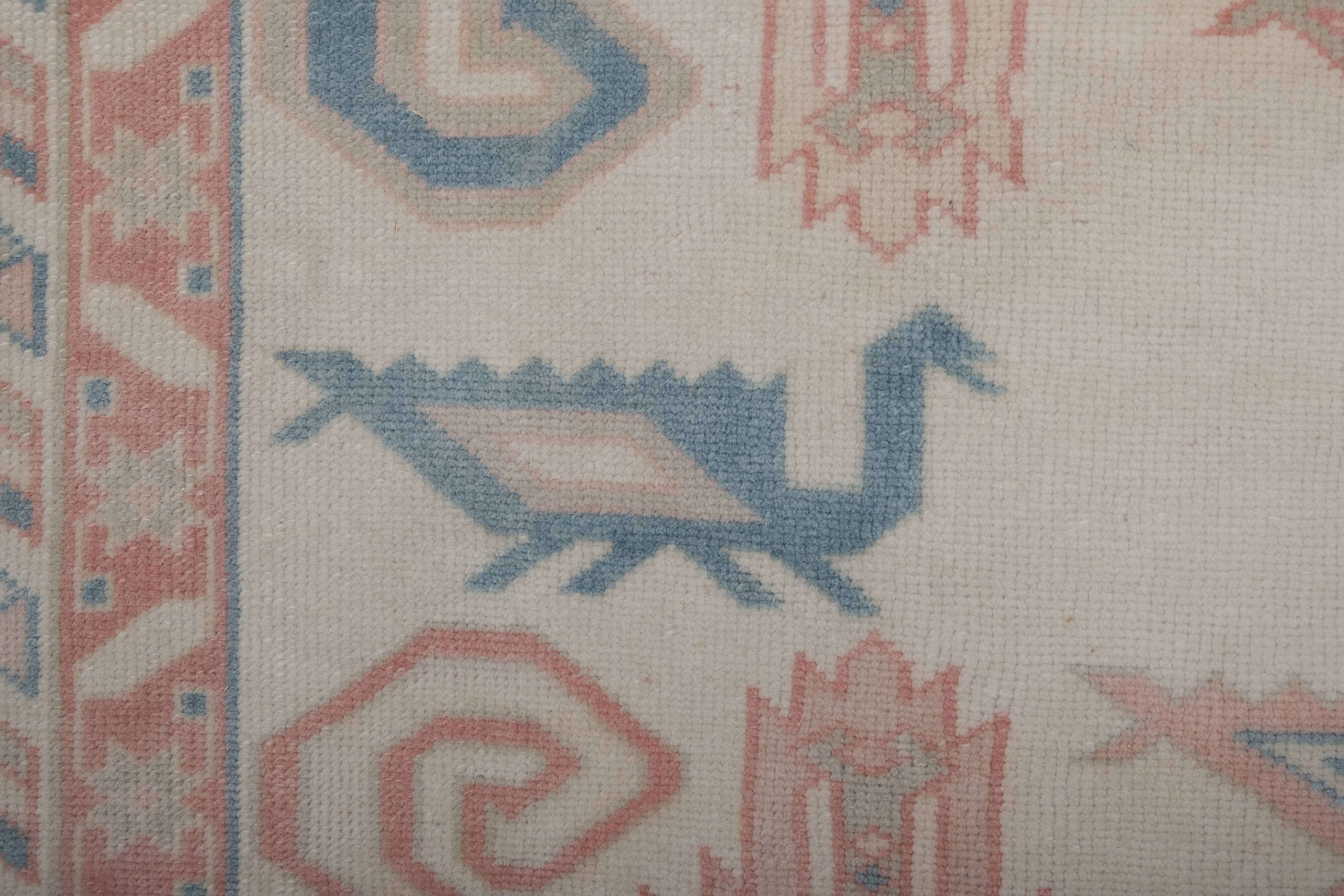 Vintage turkish kars rug with romantic mid-century modern style 5'8" x 8'6"