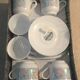 Arcopal coffee set 6 cups et 6 saucers pattern bird and ibiscus