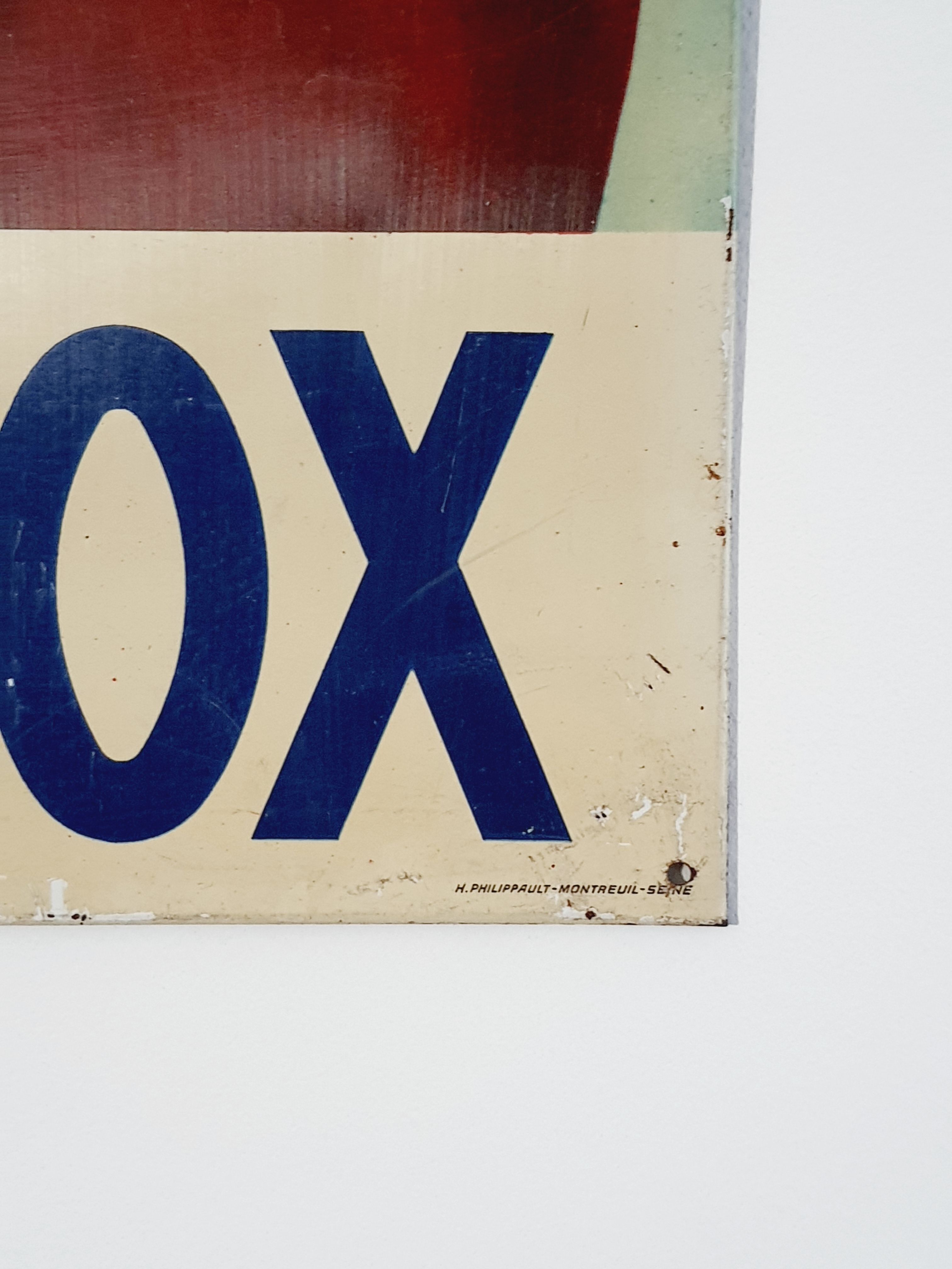 Viandox Pin up 1950s enamelled sheet metal plate