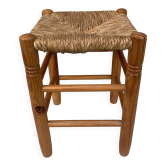 tabouret en hêtre avec siège en paille,de ferme tabouret