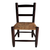 Children's chair in wood and straw