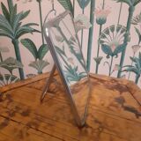 Chrome barber mirror to stand