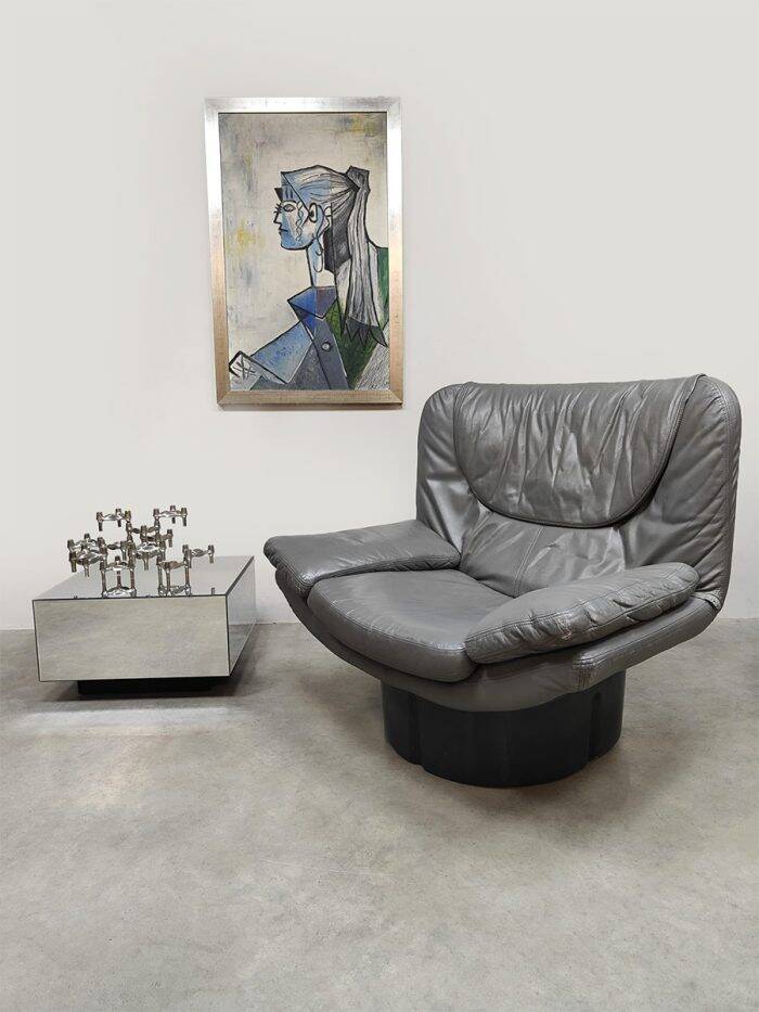 Vintage Il Poltrone leather lounge chair Ammannati & Vitelli Comfort