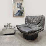 Vintage Il Poltrone leather lounge chair Ammannati & Vitelli Comfort