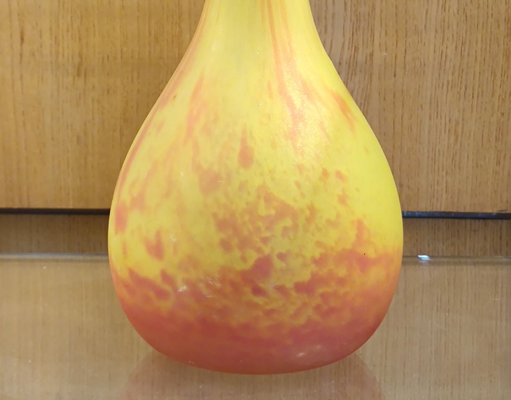 Glass paste soliflore vase signed Lorrain