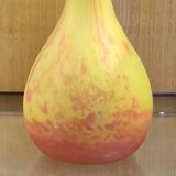 Old Grand vase soliflore glass paste signed Lorrain