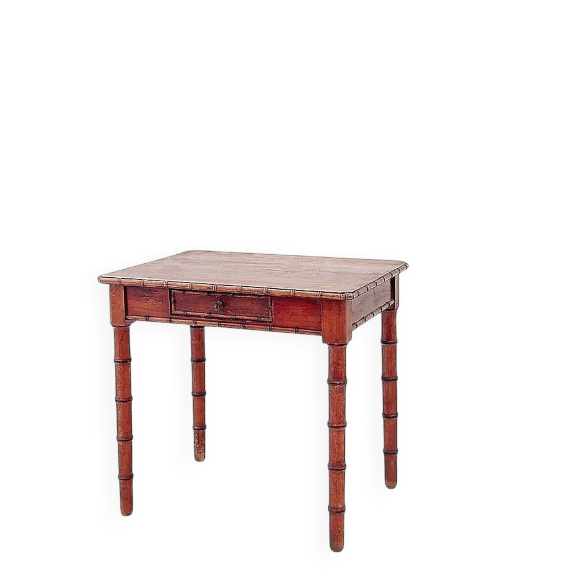 French faux bamboo desk in pine - Early 20th century