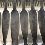 Lot de 15 anciens couverts en métal argenté monogrammé, orfèvrerie christofle