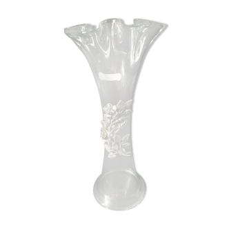 Glass soliflore with tin pink