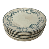 Set of 9 Terre de Fer flat plates - Sarreguemines U&C Mozart