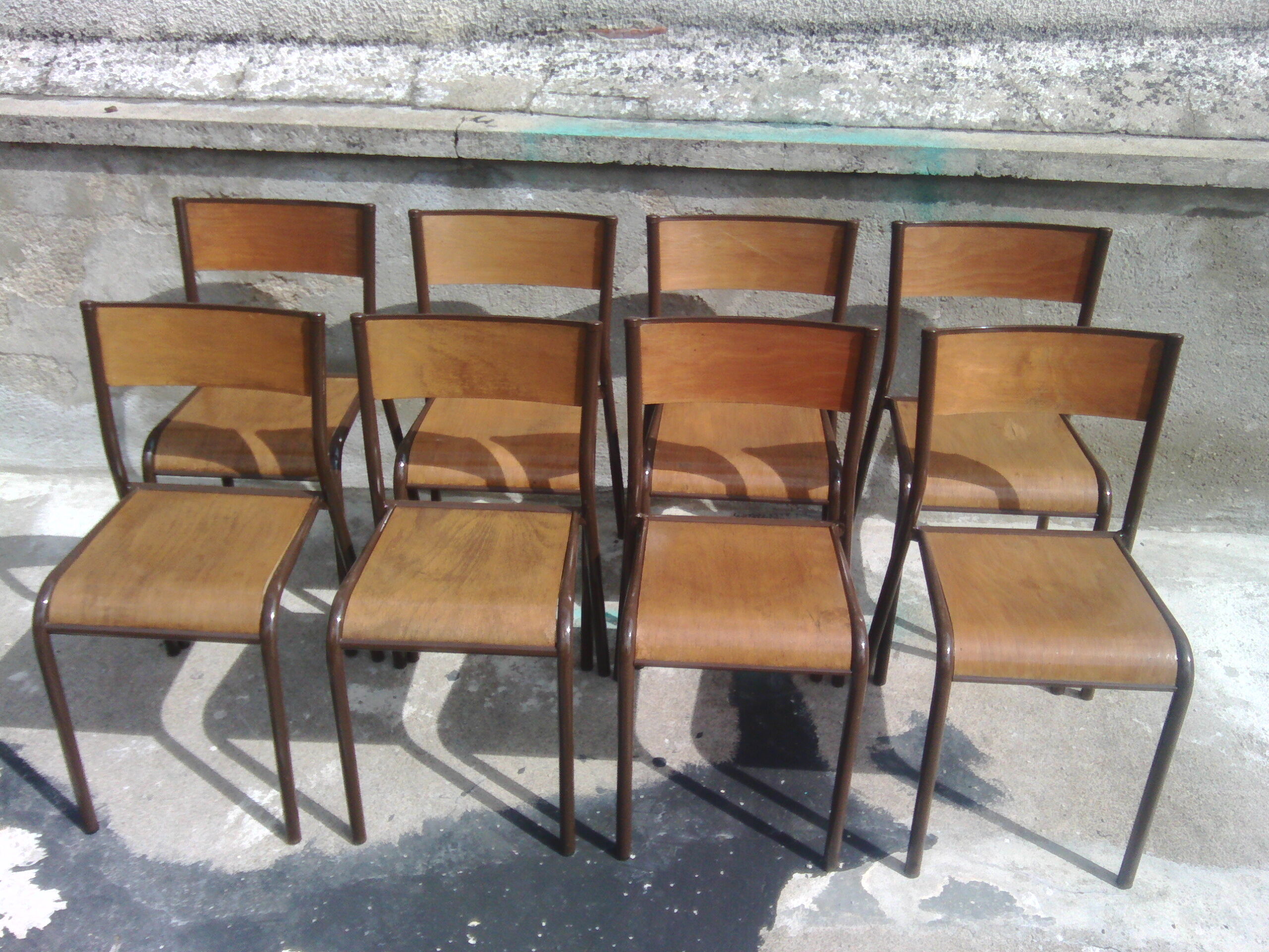 Series 8 vintage school chairs Mullca