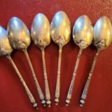 6 small antique silver-gilt spoons