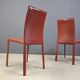 Chaises de salle à manger italiennes en cuir rouge, années 1980 - lot de 6