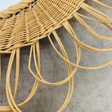 Miroir soleil rotin vintage années 60