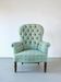 Vintage green coral button back armchair | Belgium