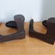 Industrial style bookends shoe shape
