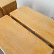 Paire tabourets ou chevets pin mobilier montagne 1950