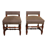 Two Louis XIII Walnut Chairs